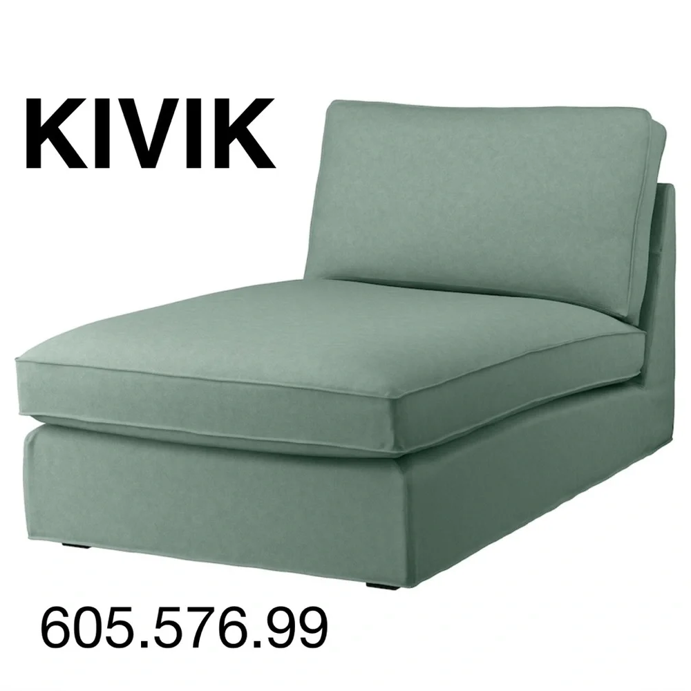 IKEA KIVIK Chaise cover, 605.576.99 Tallmyra light green